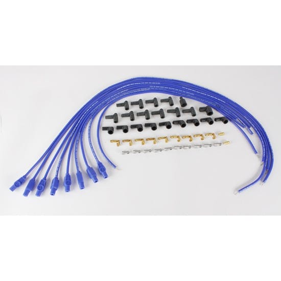 Taylor 70654 8mm Spark Plug Wires Straight Boot, Wire Core, Blue