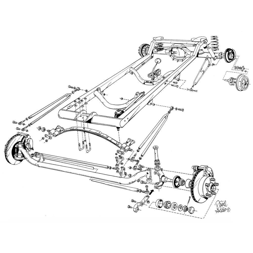 Basic 1923 T-Bucket Frame Kit w/ Standard Body and Bed, No Floor