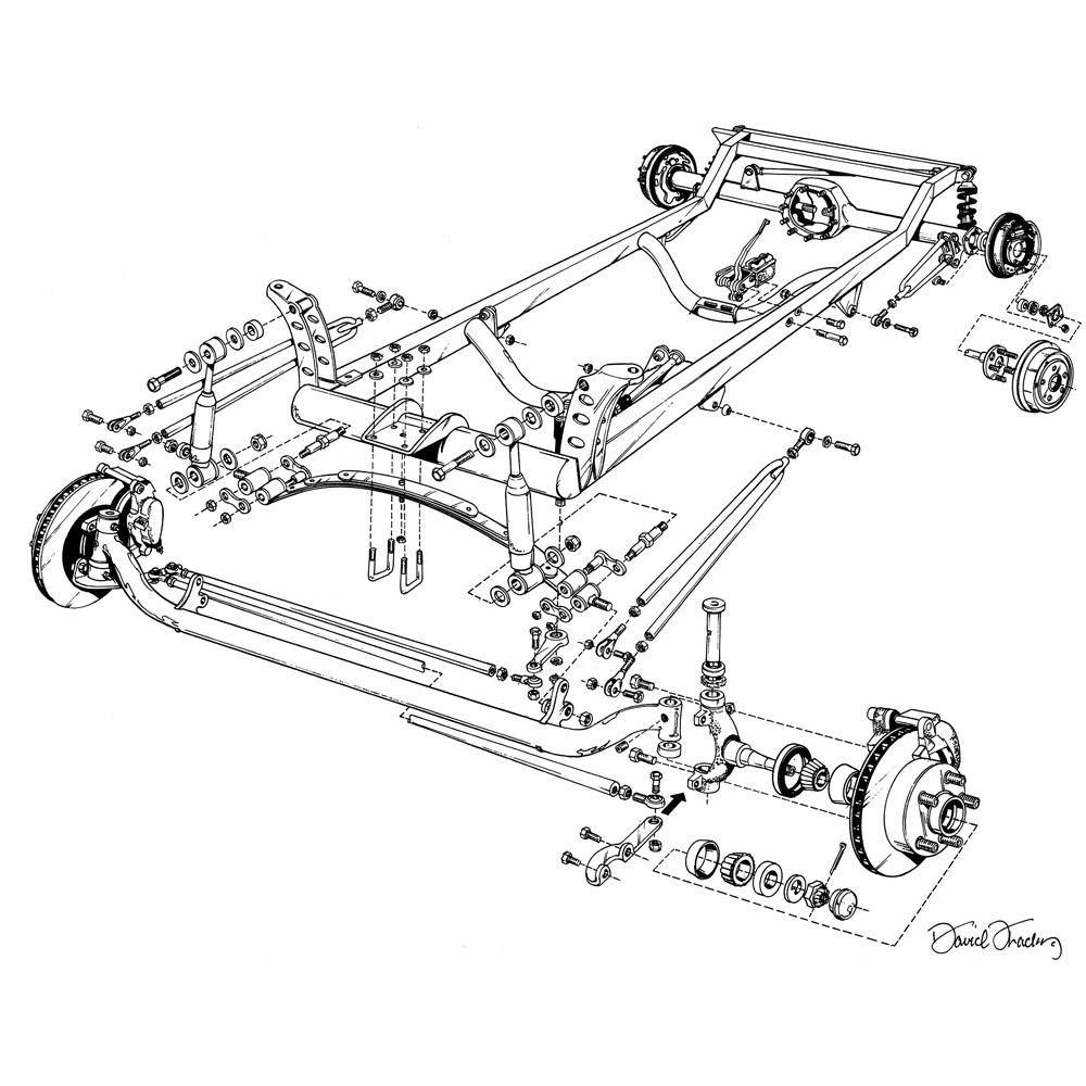 Nostalgia 1923 T-Bucket Frame Kit w/ Deluxe Body/Bed, Unchanneled Floor