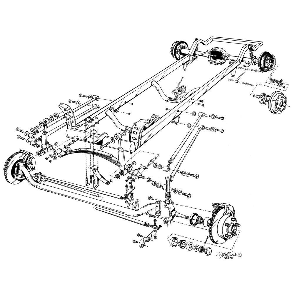 Deluxe 1927 T-Bucket Frame Kit w/ Deluxe Body, No Floor