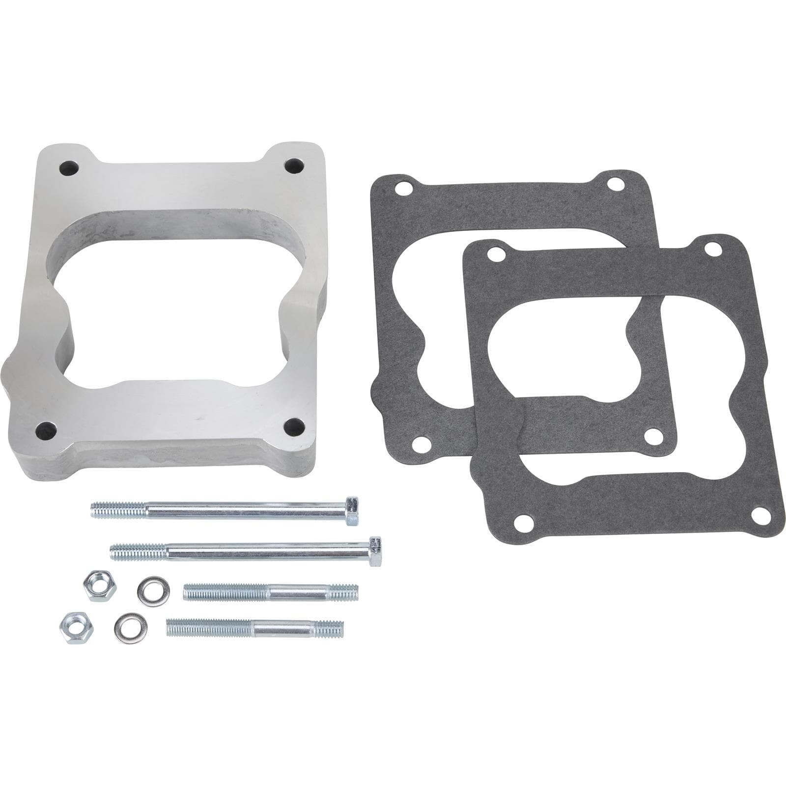 Trans-Dapt 2109 Quadrajet Spacer, Open, Cast Aluminum, 1 Inch