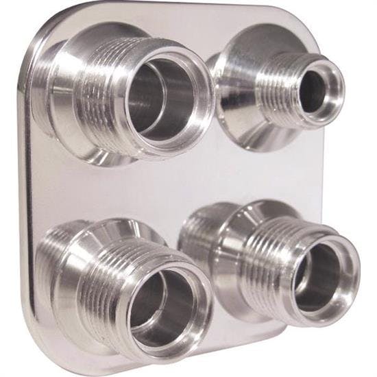 Vintage Air 384600-MBA Streamline Pol Alum 4-way Sq Blkhd Plate