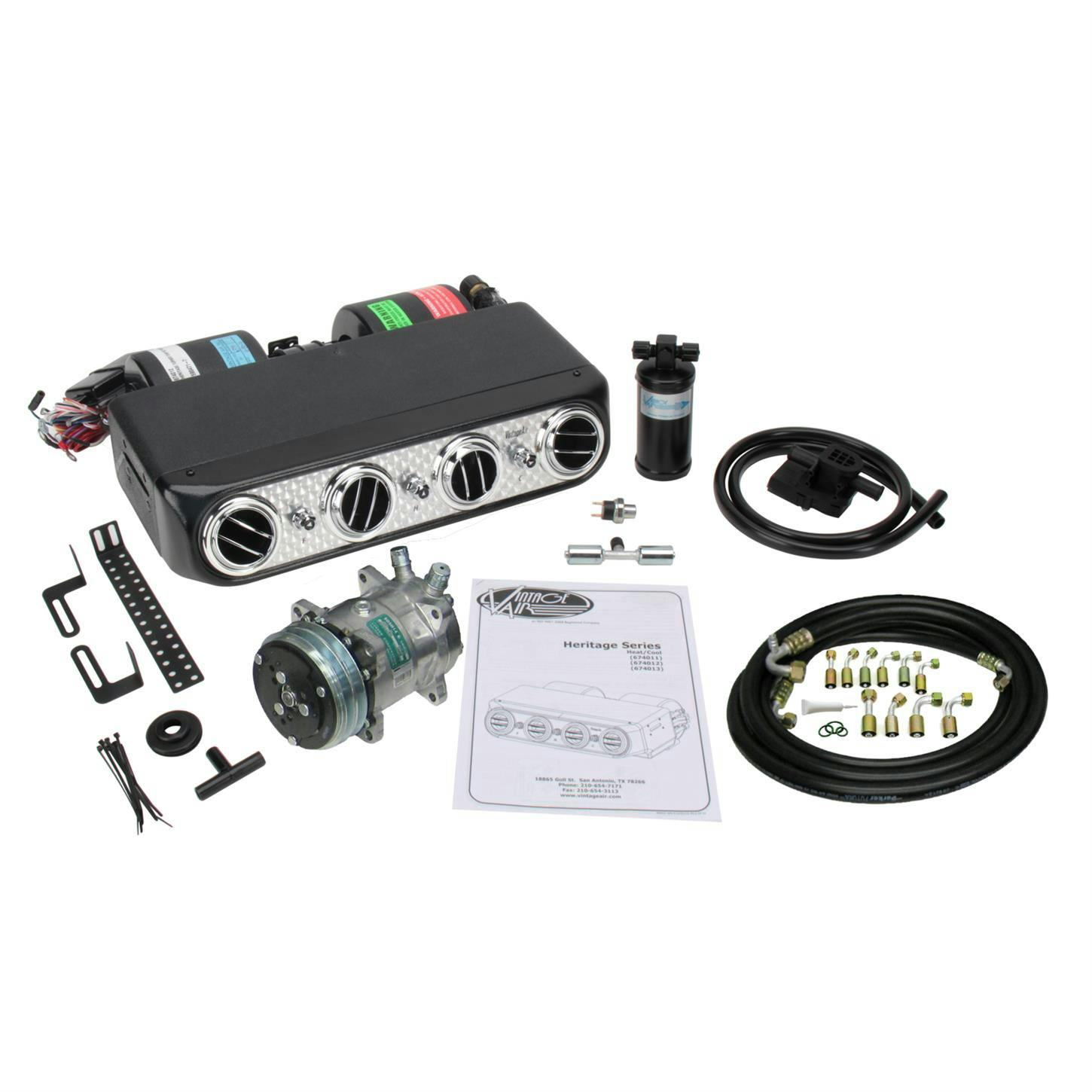 Vintage Air 981414 Underdash Heat & A/C Kit, Engine Turned Insert