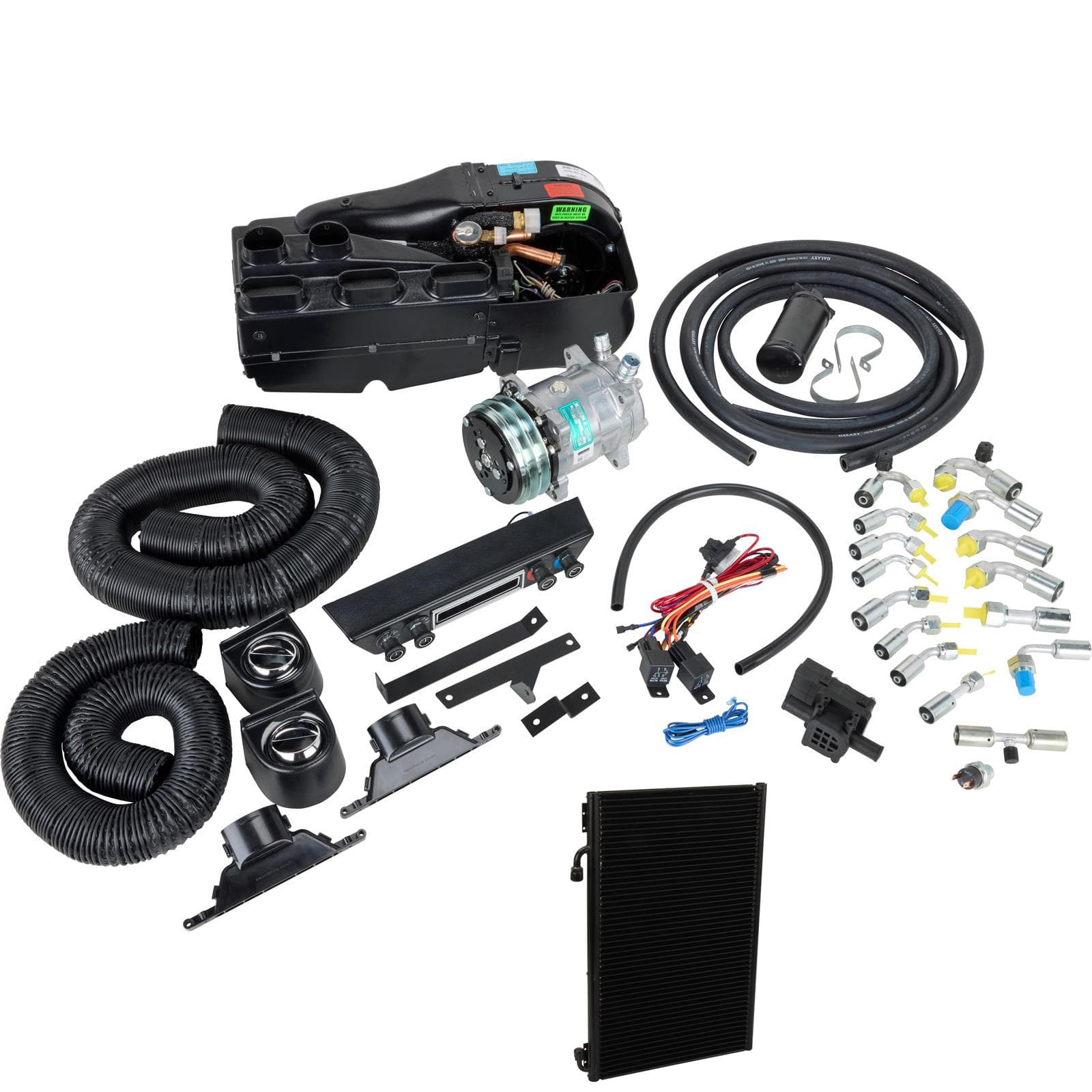 Vintage Air Gen V A/C 508 V-Belt Compressor, W/ Vert. Condenser