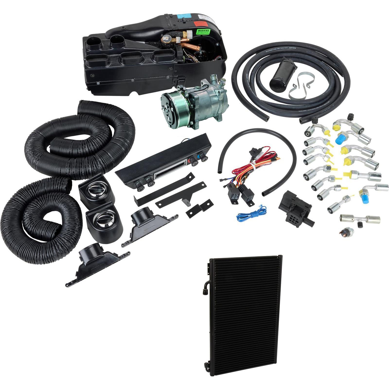 Vintage Air Gen V A/C 508 Serpent. Compressor, W/ Vert. Condenser