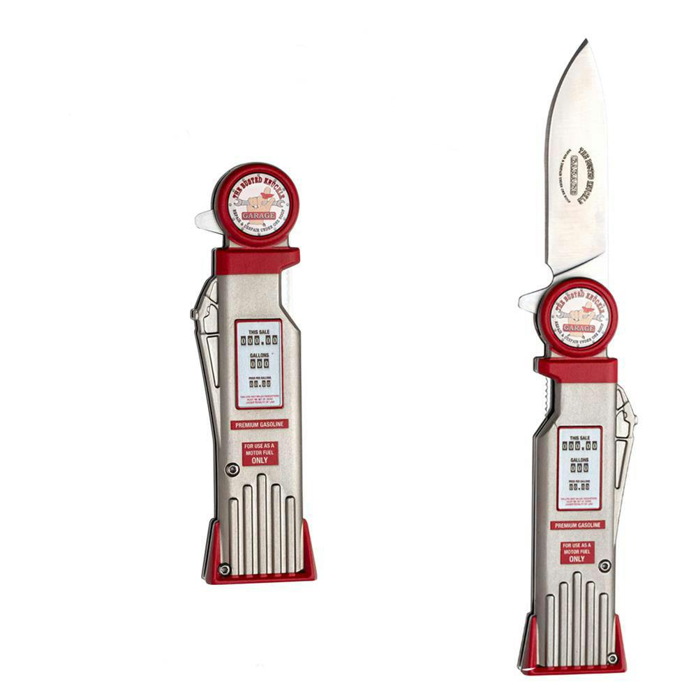 Busted Knuckle Garage Car Guy Gas Pump Folding Pocket Knife