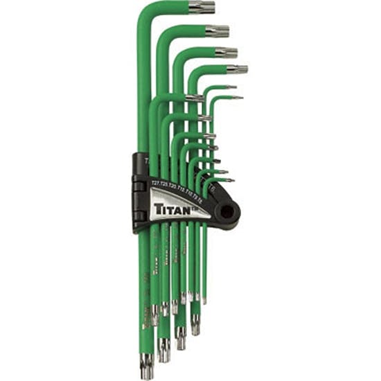 Titan Tools 12715 13 Piece Tamper Resistant Star Key Set Torx Non-Slip