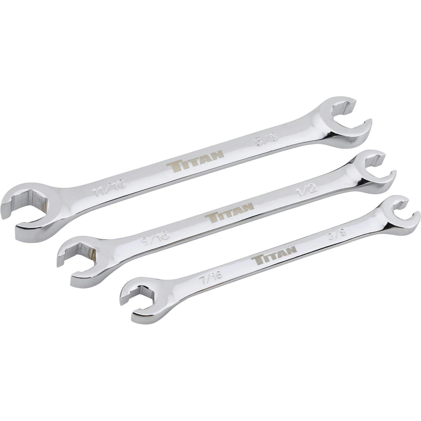 Titan Tools 17388 SAE Flare Nut Wrench Set, 3 Piece