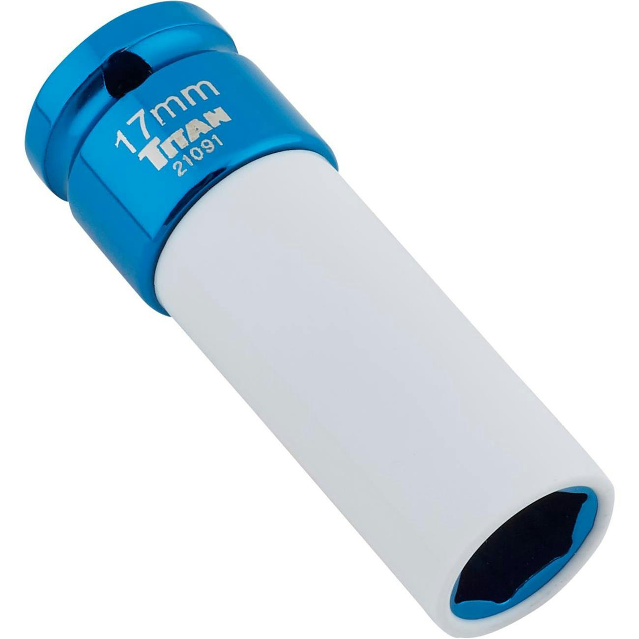 Titan Tools 21091 17MM Non-Marring Deep Well Lug Nut Socket, 1/2 In