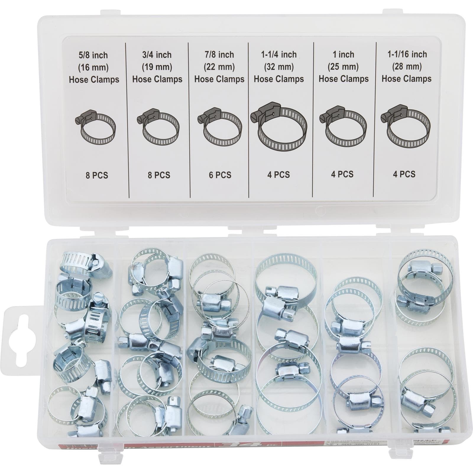 Titan Tools 45348 34-Piece Hose Clamp Assortment