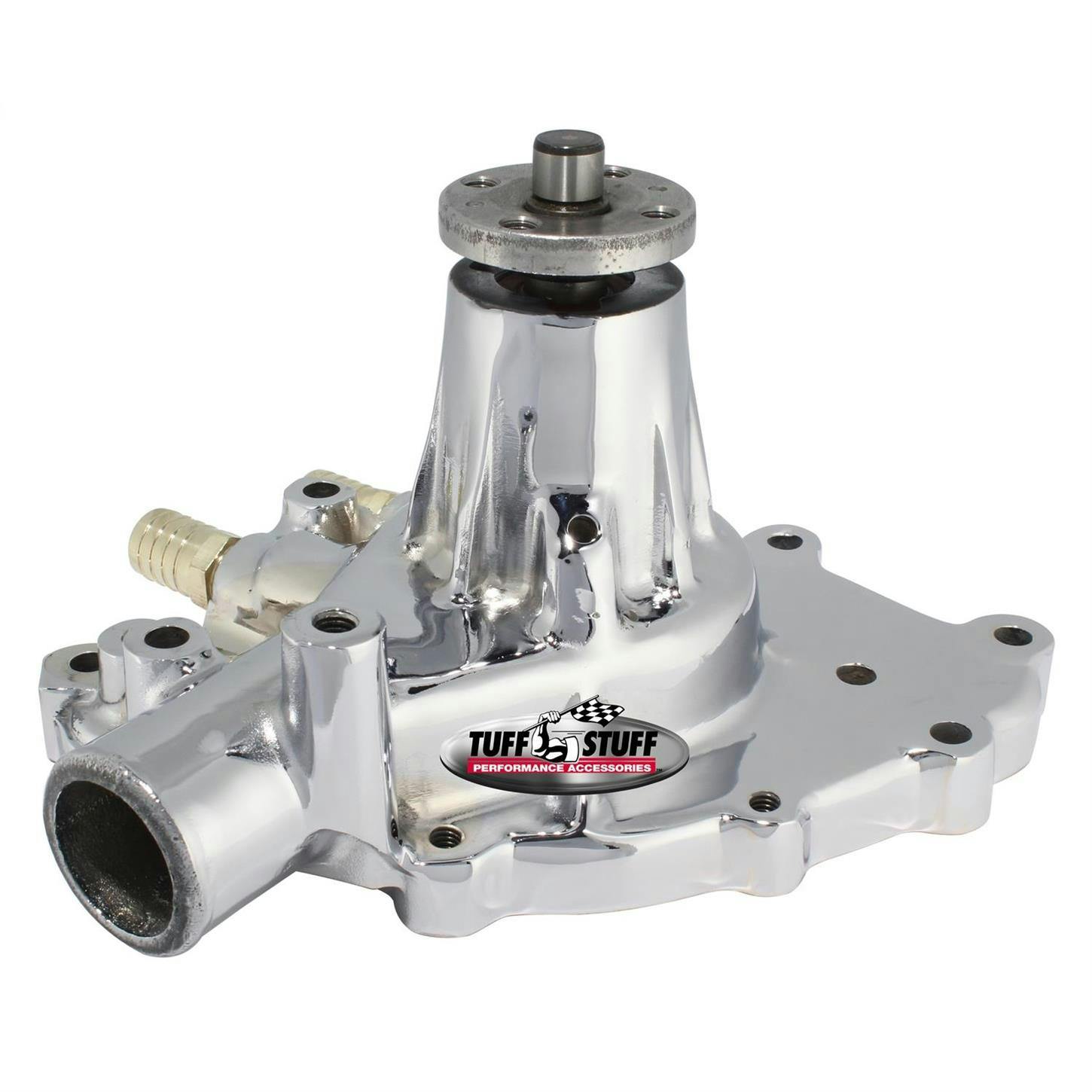 Tuff Stuff 1432AA Ford Aluminum Water Pump, Pass. Side Inlet, Chr