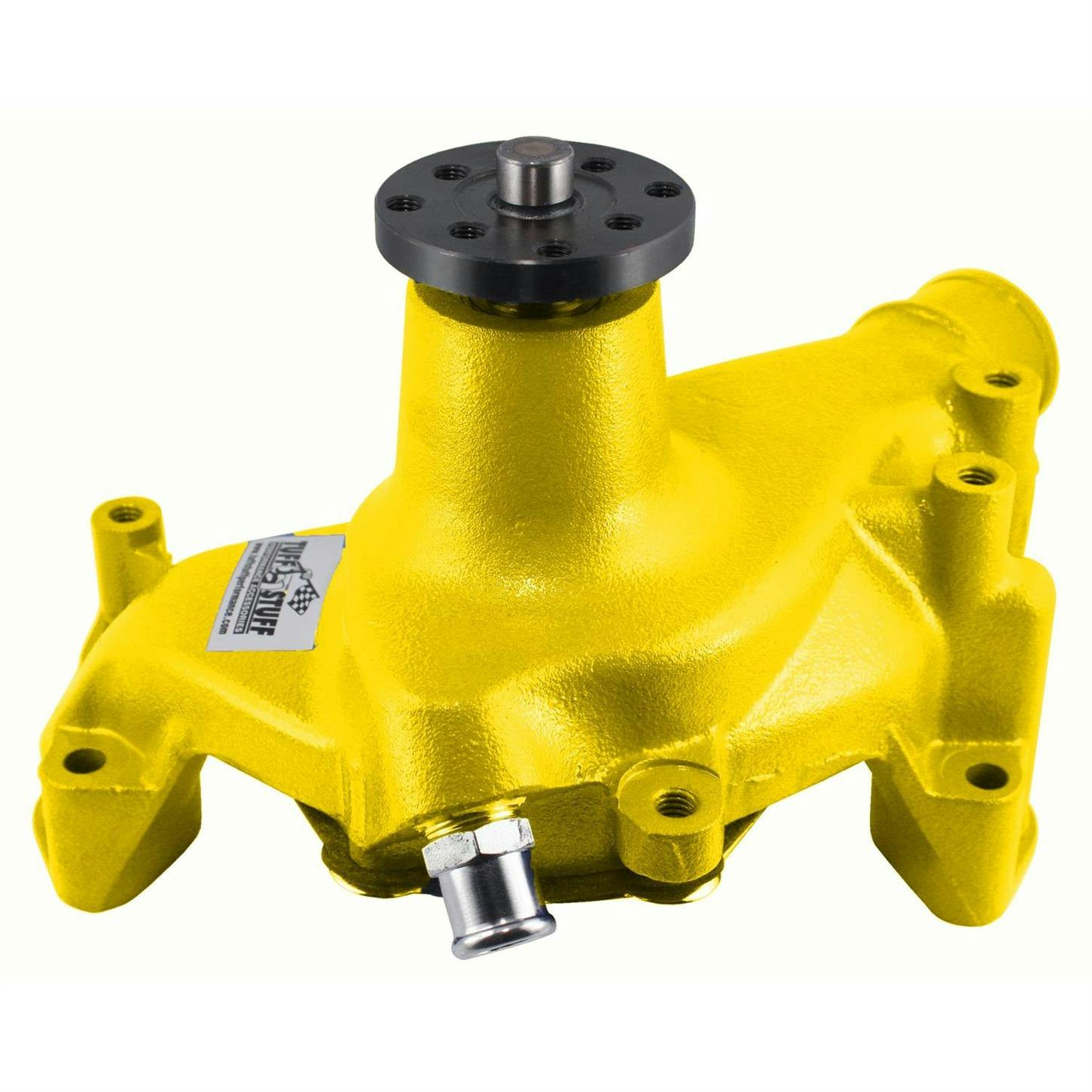Tuff Stuff 1449NCYELLOW SBC Long Cast-Iron Water Pump, Yellow