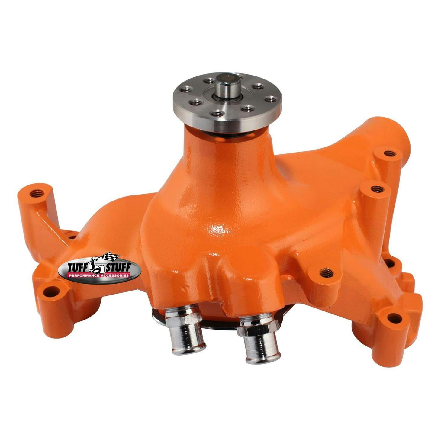 Tuff Stuff 1461NCORANGE BBC Long Cast-Iron Water Pump, Ora