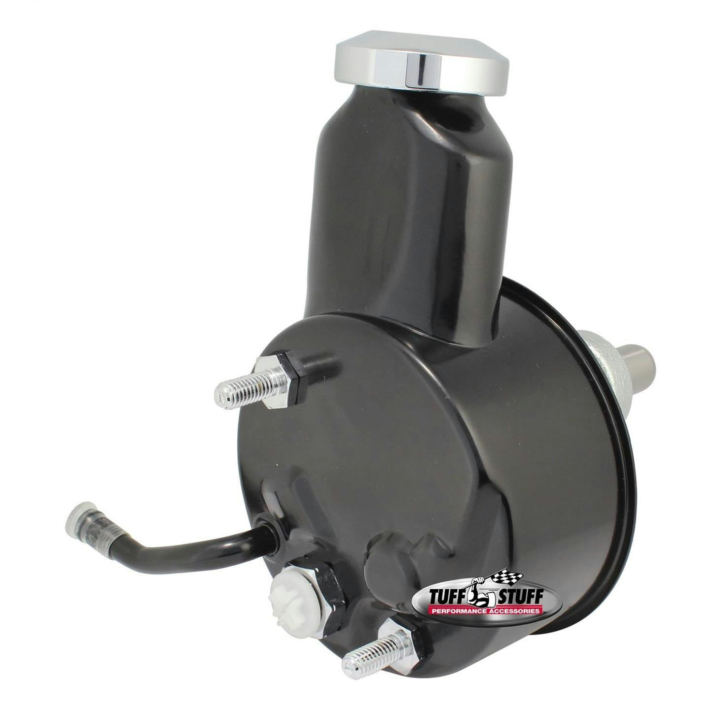 Tuff Stuff 6166B GM Power Steering Pump, Press Fit Shaft, Black