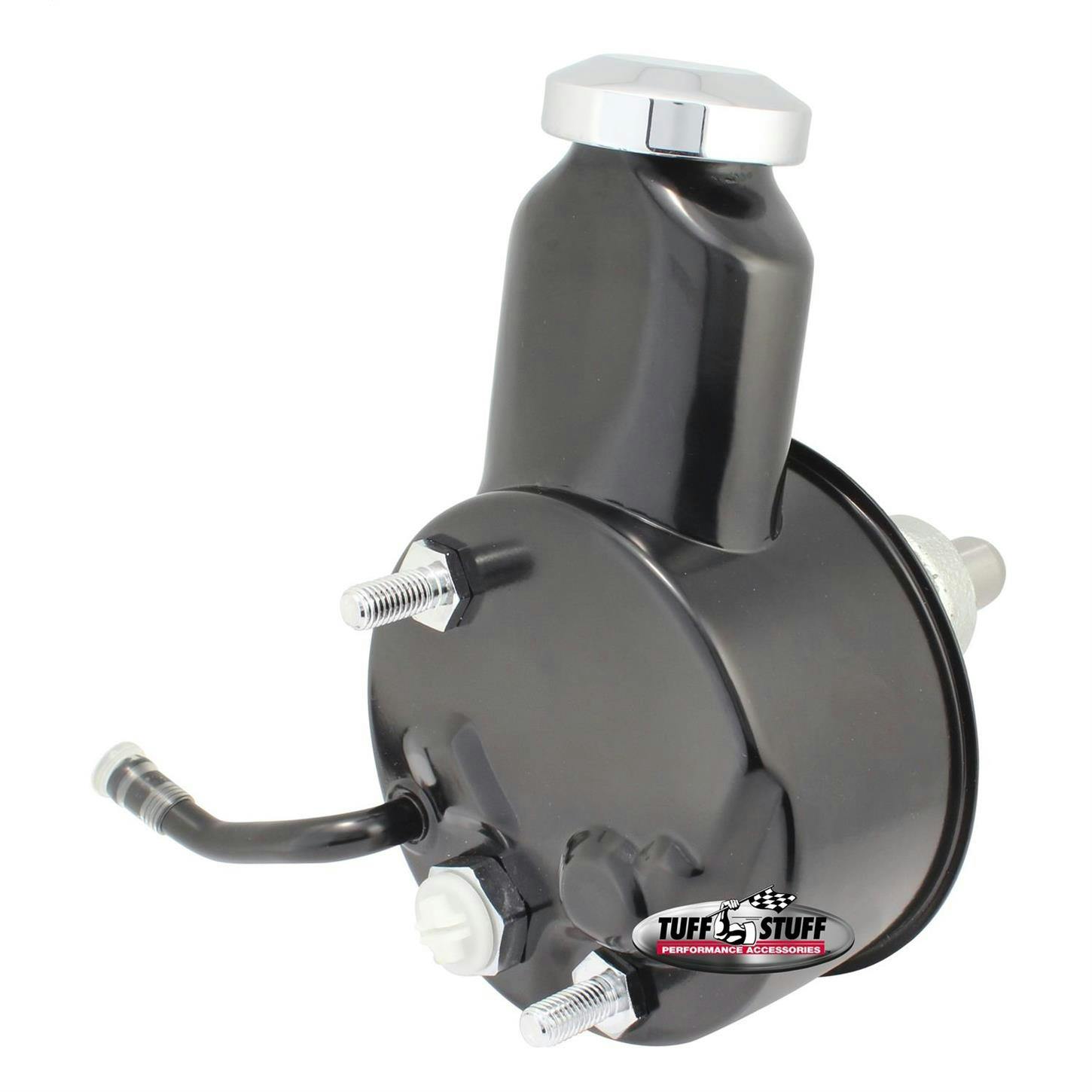Tuff Stuff 6167B GM Power Steering Pump, Press Fit Shaft, Black