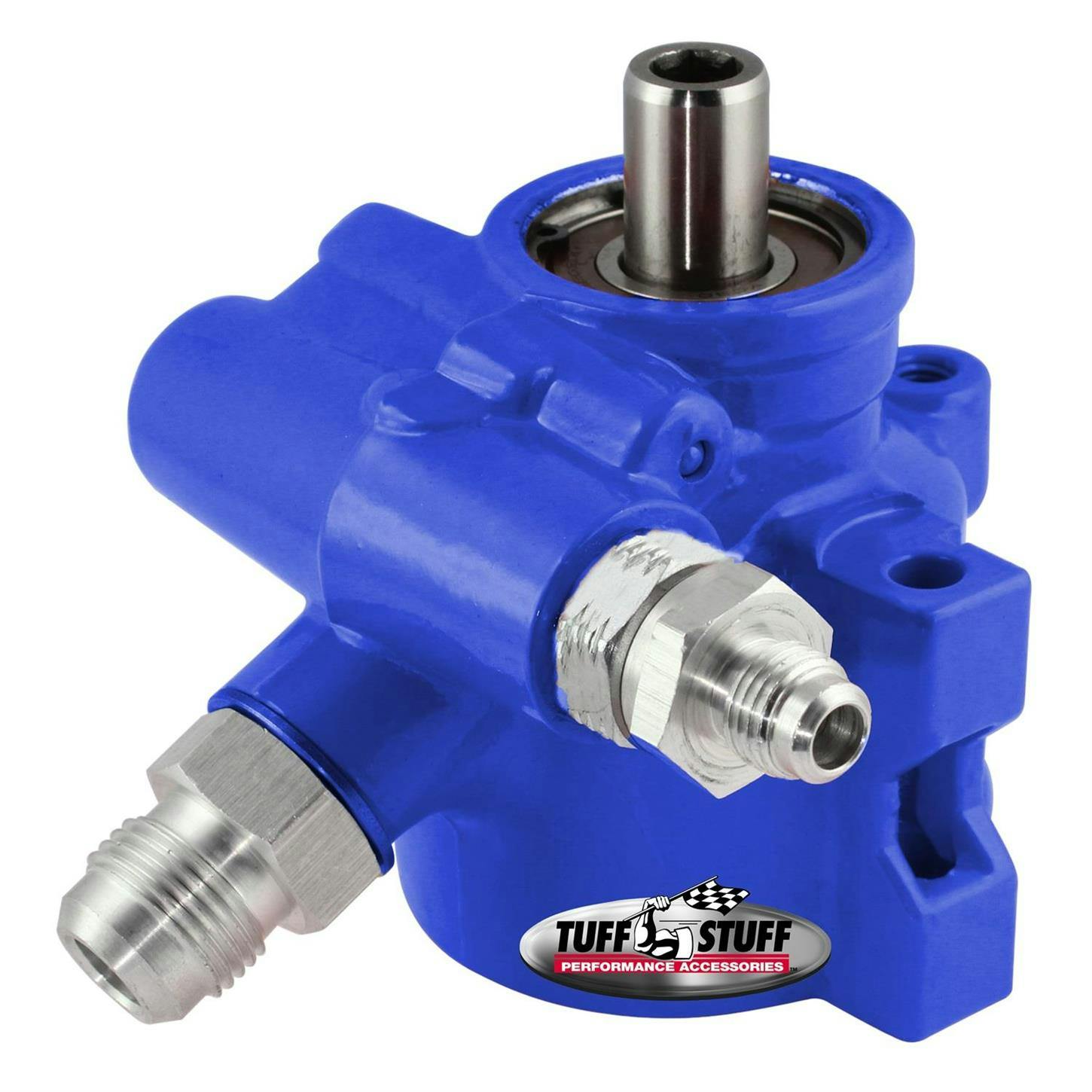 Tuff Stuff 6175ALBLUE Type II Power Steering Pump, Aluminum, Blue