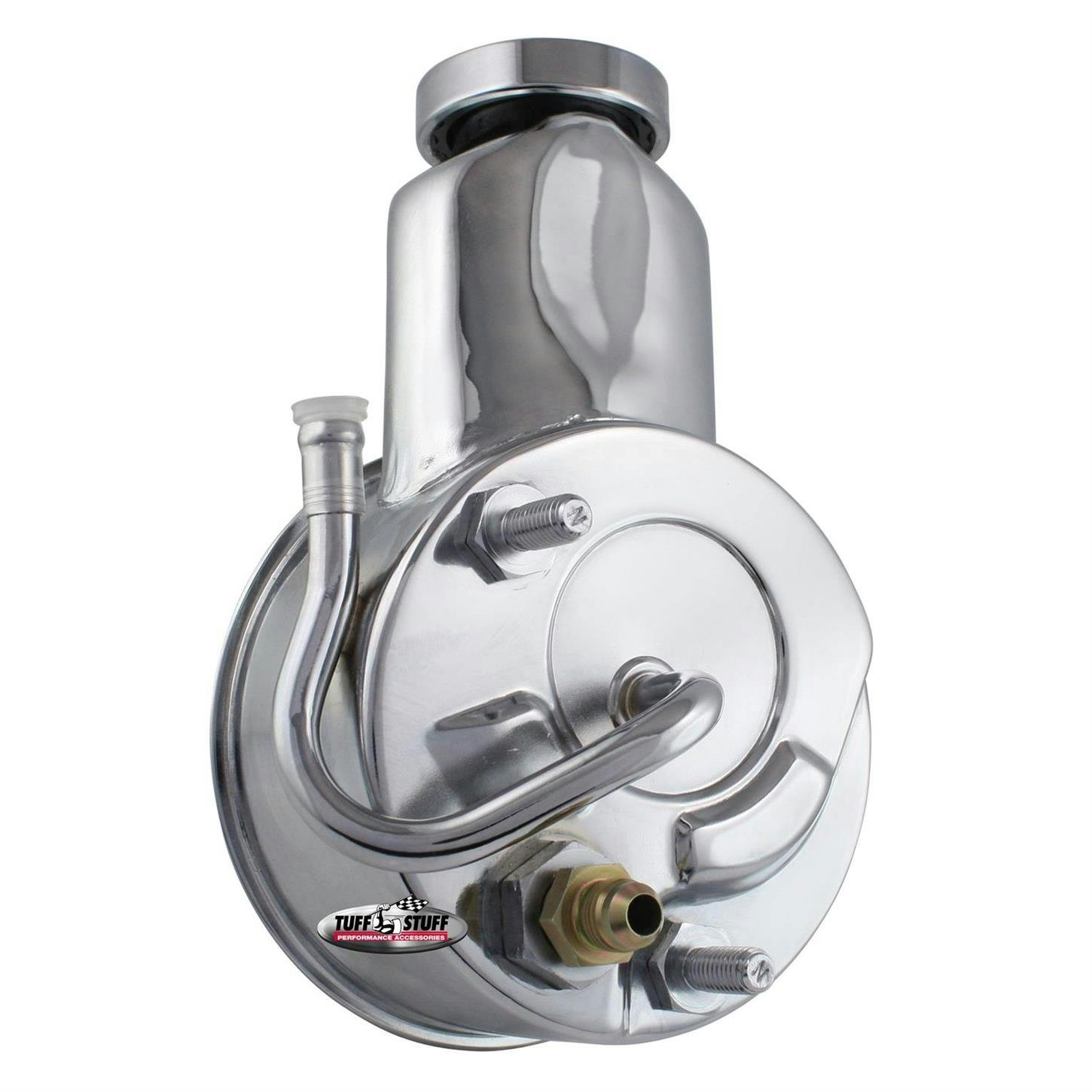 Tuff Stuff 6190A Saginaw Power Steering Pump, Keyed Shaft, Chrome