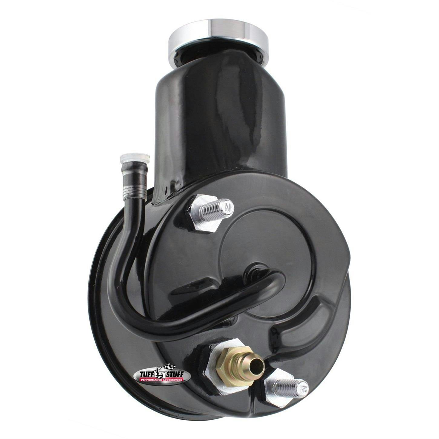Tuff Stuff 6190B Saginaw Power Steering Pump, Keyed Shaft, Black