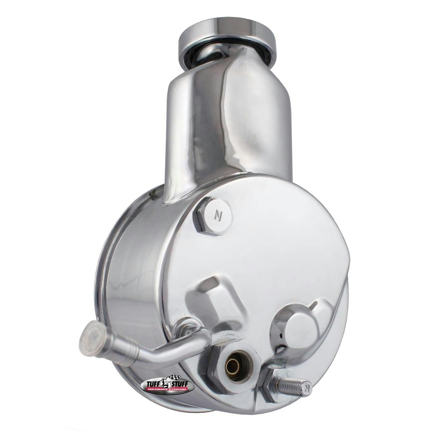 Tuff Stuff 6194A Saginaw Power Steering Pump, Keyed Shaft, Chrome