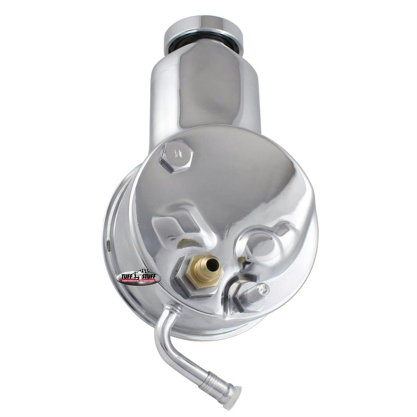 Tuff Stuff 6195A Saginaw Power Steering Pump, Keyed Shaft, Chrome