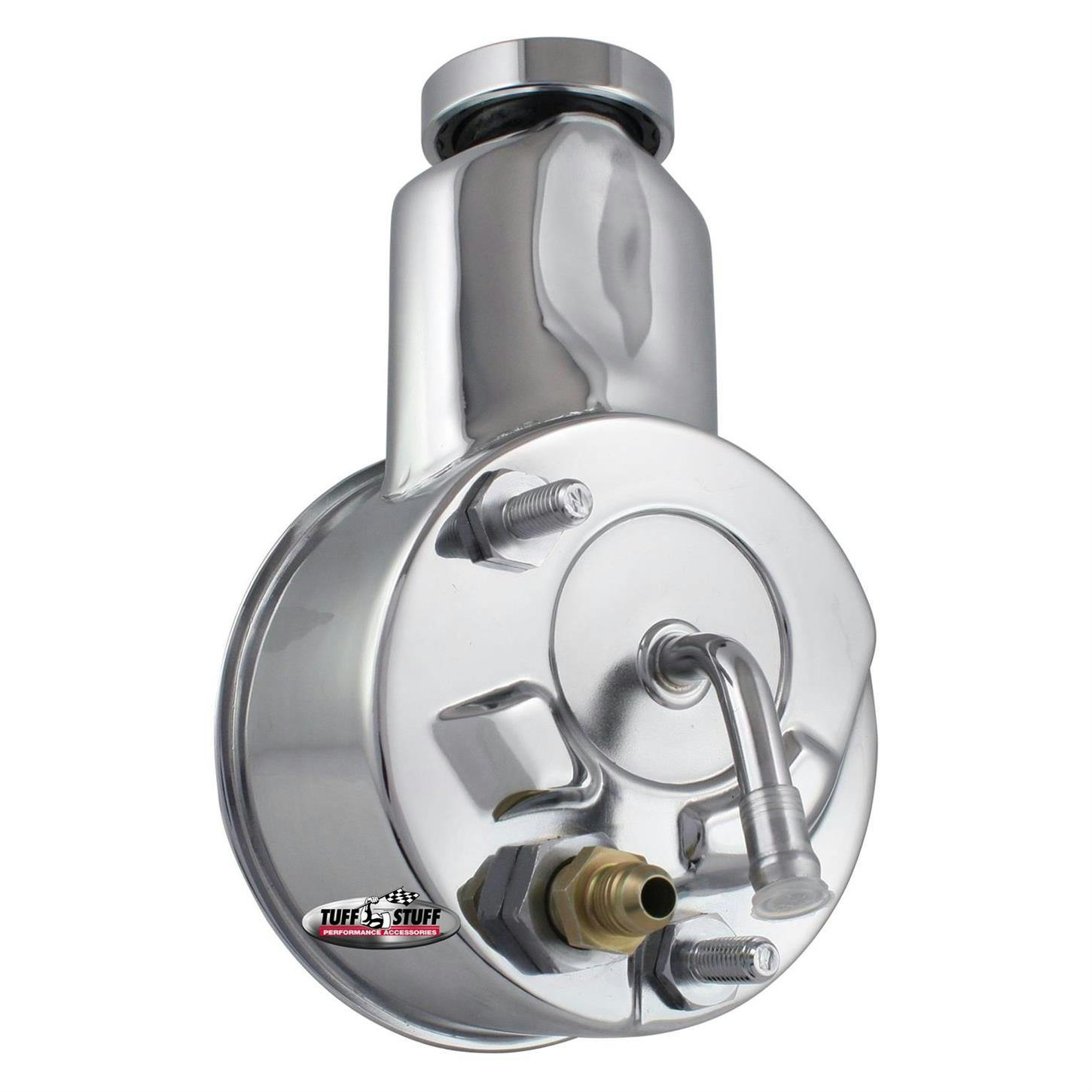Tuff Stuff 6197A Saginaw Power Steering Pump, Keyed Shaft, Chrome