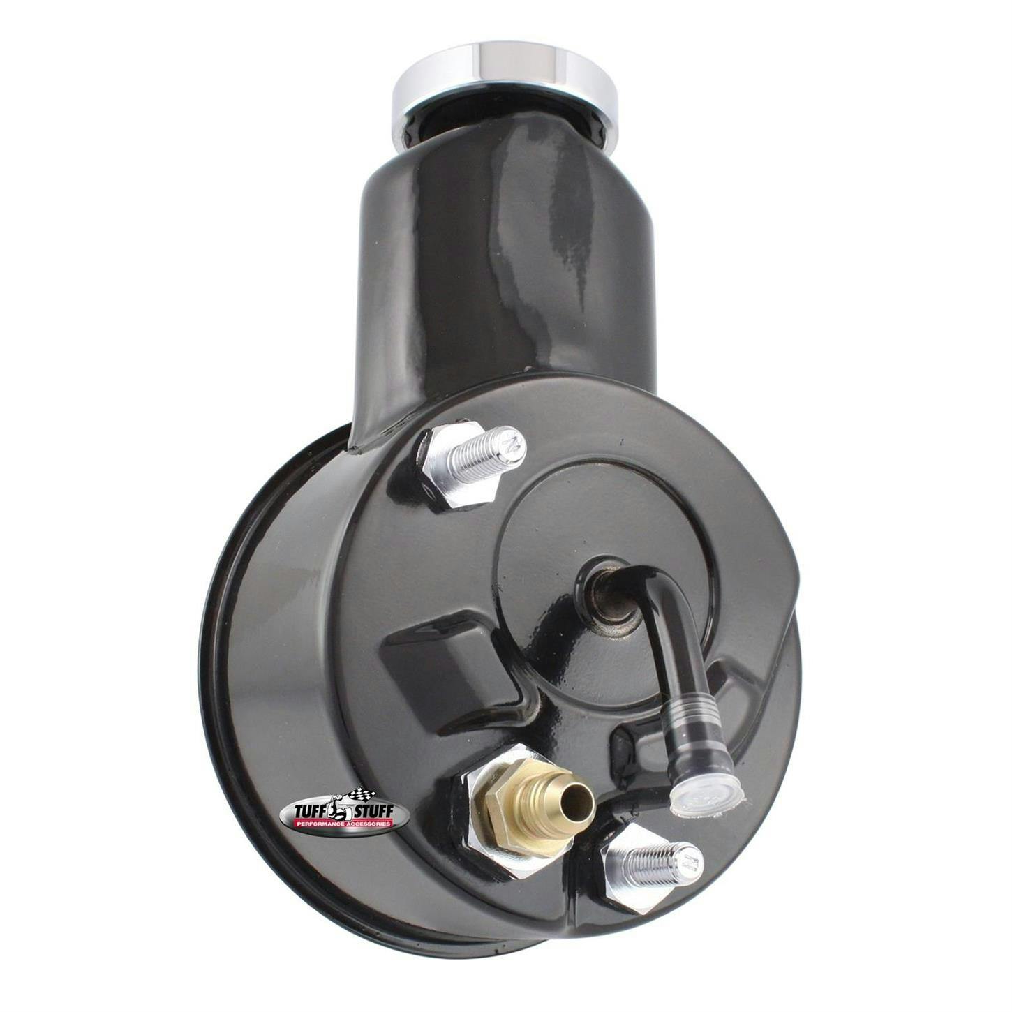 Tuff Stuff 6197B Saginaw Power Steering Pump, Keyed Shaft, Black