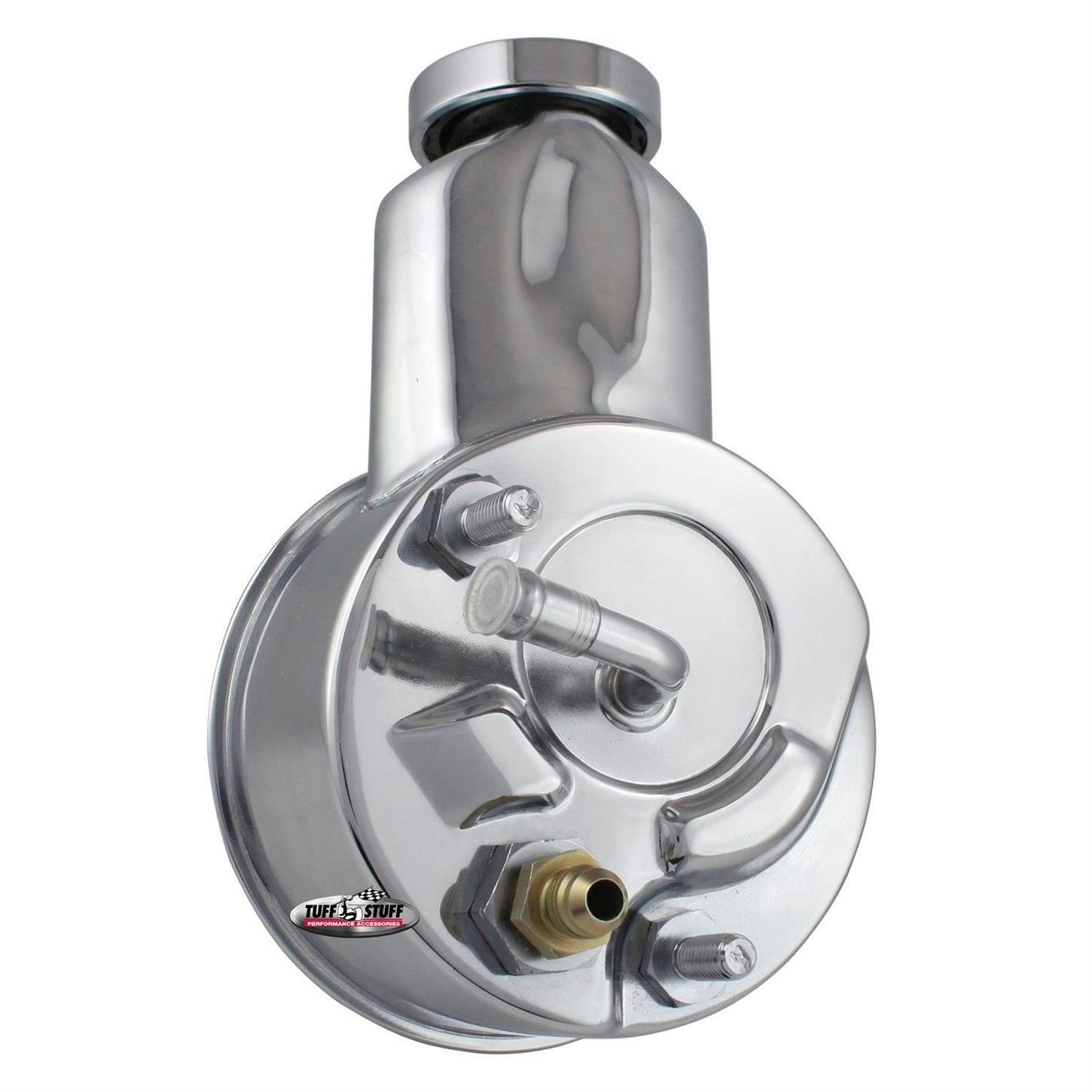 Tuff Stuff 6198A Saginaw Power Steering Pump, Keyed, Chrome