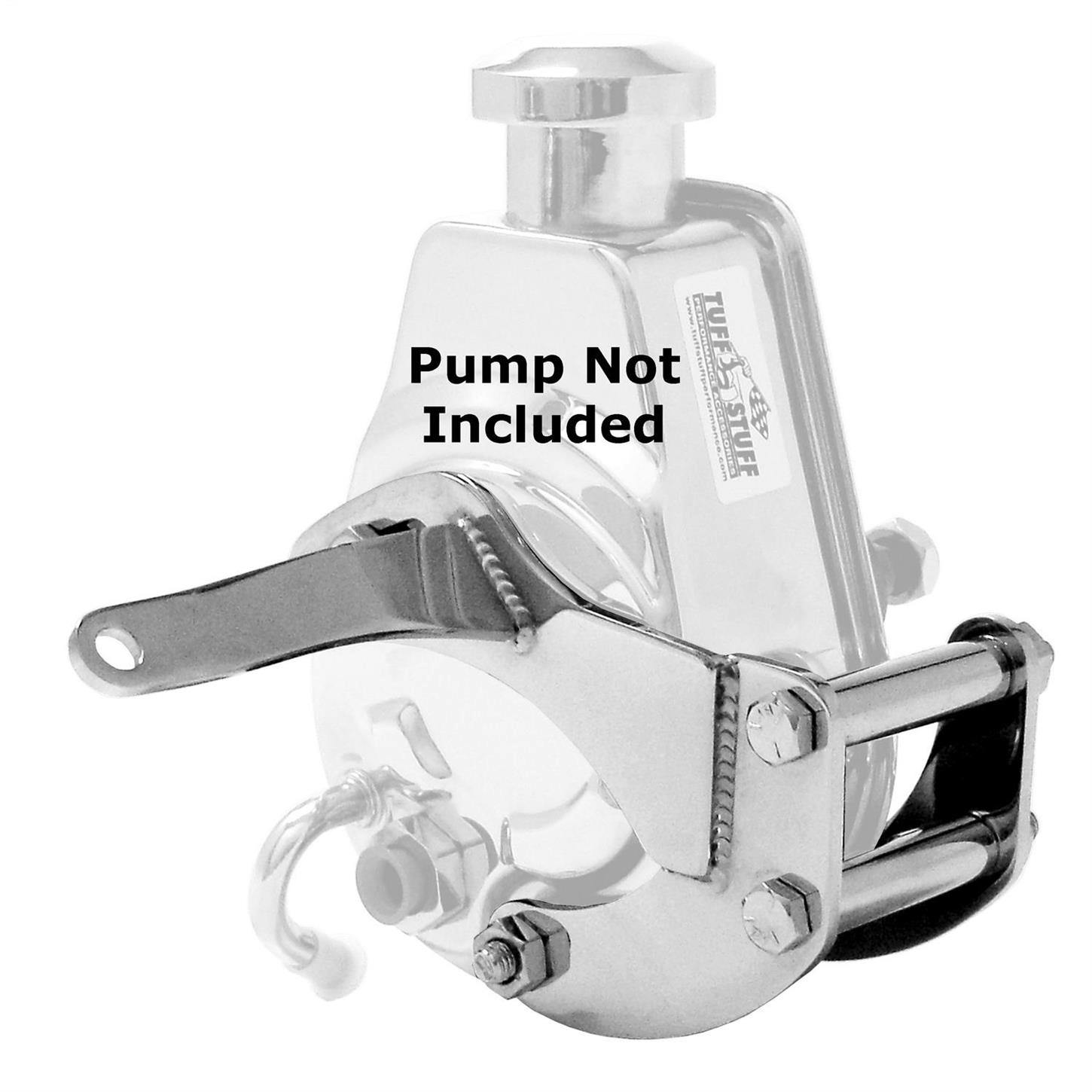 Tuff Stuff 6504A SBC Short Power Steering Pump Bracket, Chrome