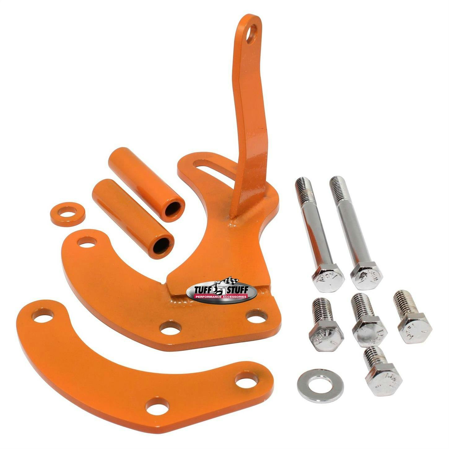 Tuff Stuff 6504BORANGE SBC Short Power Steering Pump Bracket, Ora