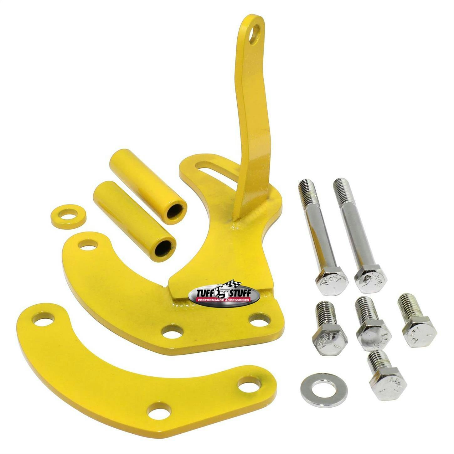 Tuff Stuff 6504BYELLOW SBC Short Power Steering Pump Bracket, Yel