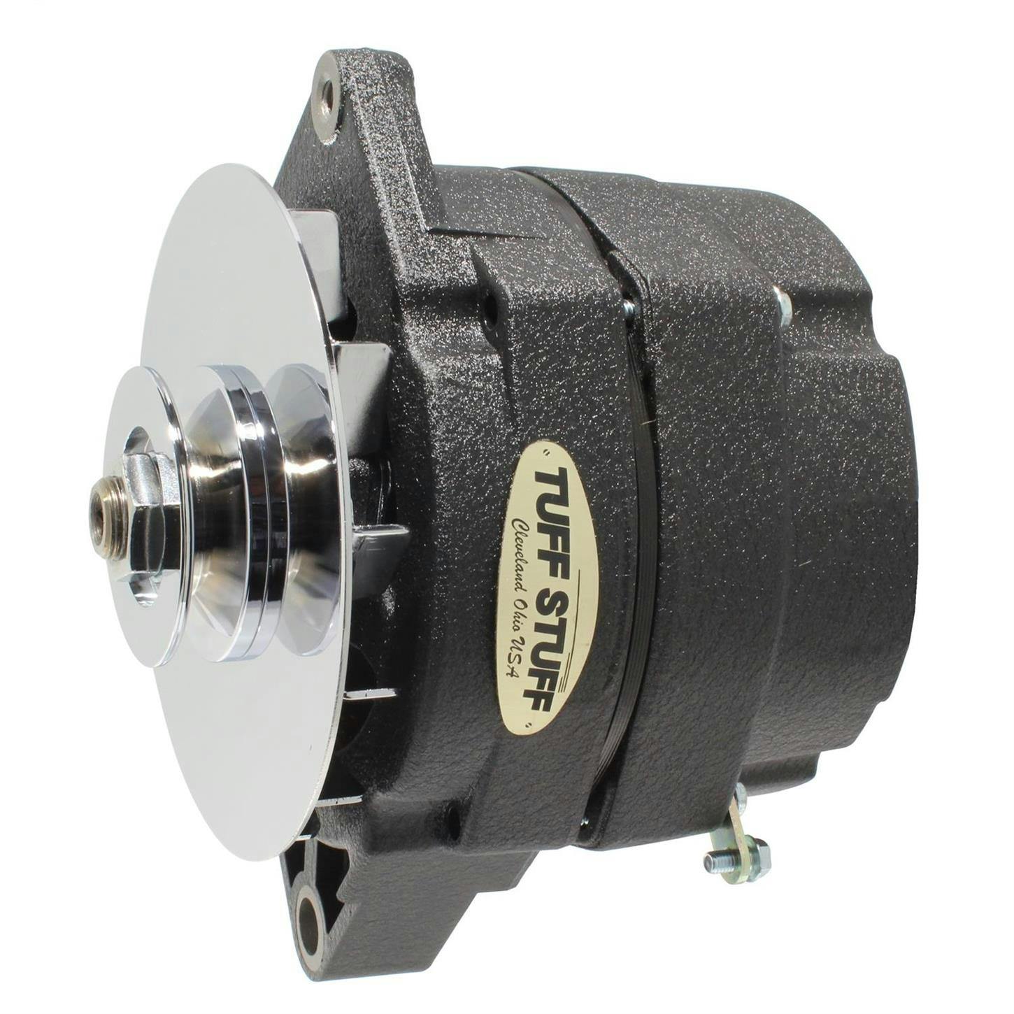Tuff Stuff 7102BW GM Alternator, 80 Amp, Ext Reg, Black W/Chrome