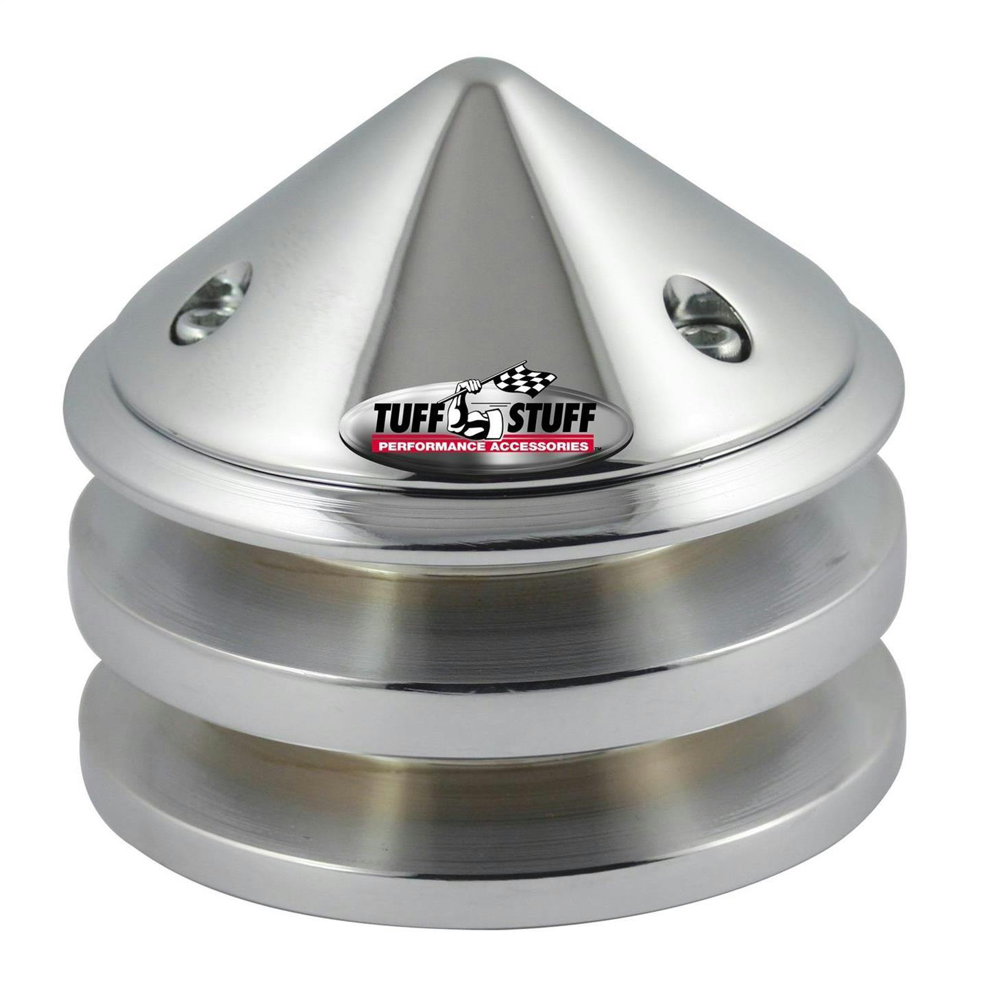Tuff Stuff 7651A 2 Groove Pulley And Bullet Cover, Chrome
