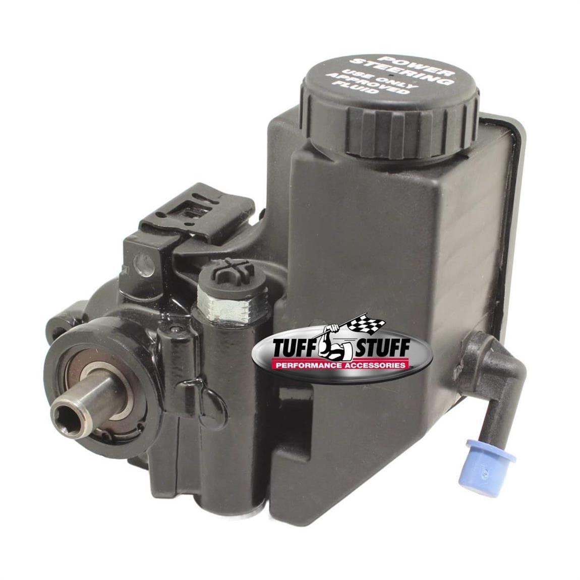 Tuff Stuff 7890BK Type II Power Steering Pump w/ Reservoir; Black