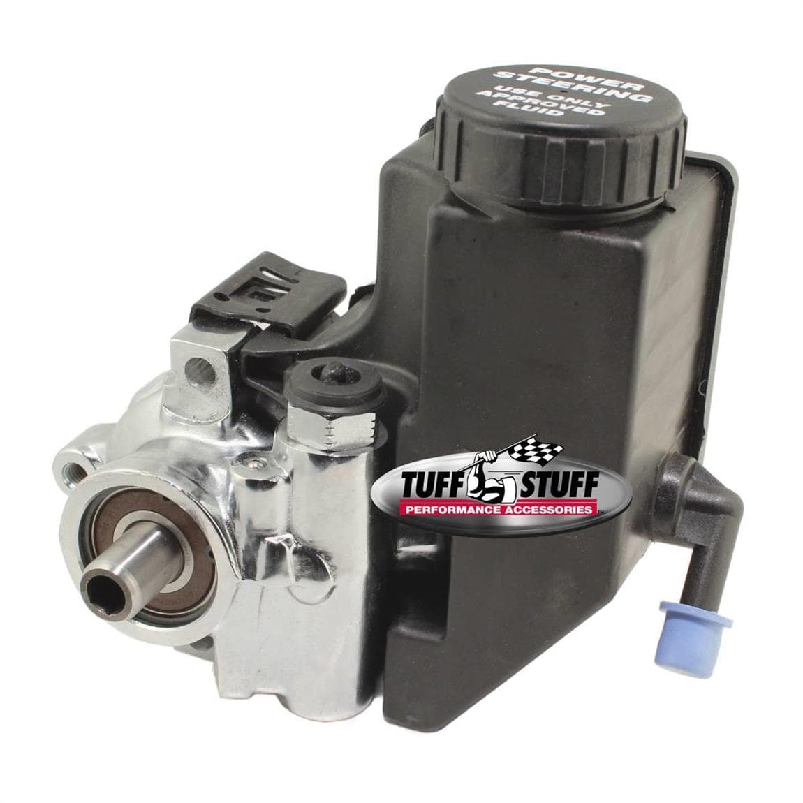 Tuff Stuff 7890C Type II Power Steering Pump w/ Reservoir; Chrome
