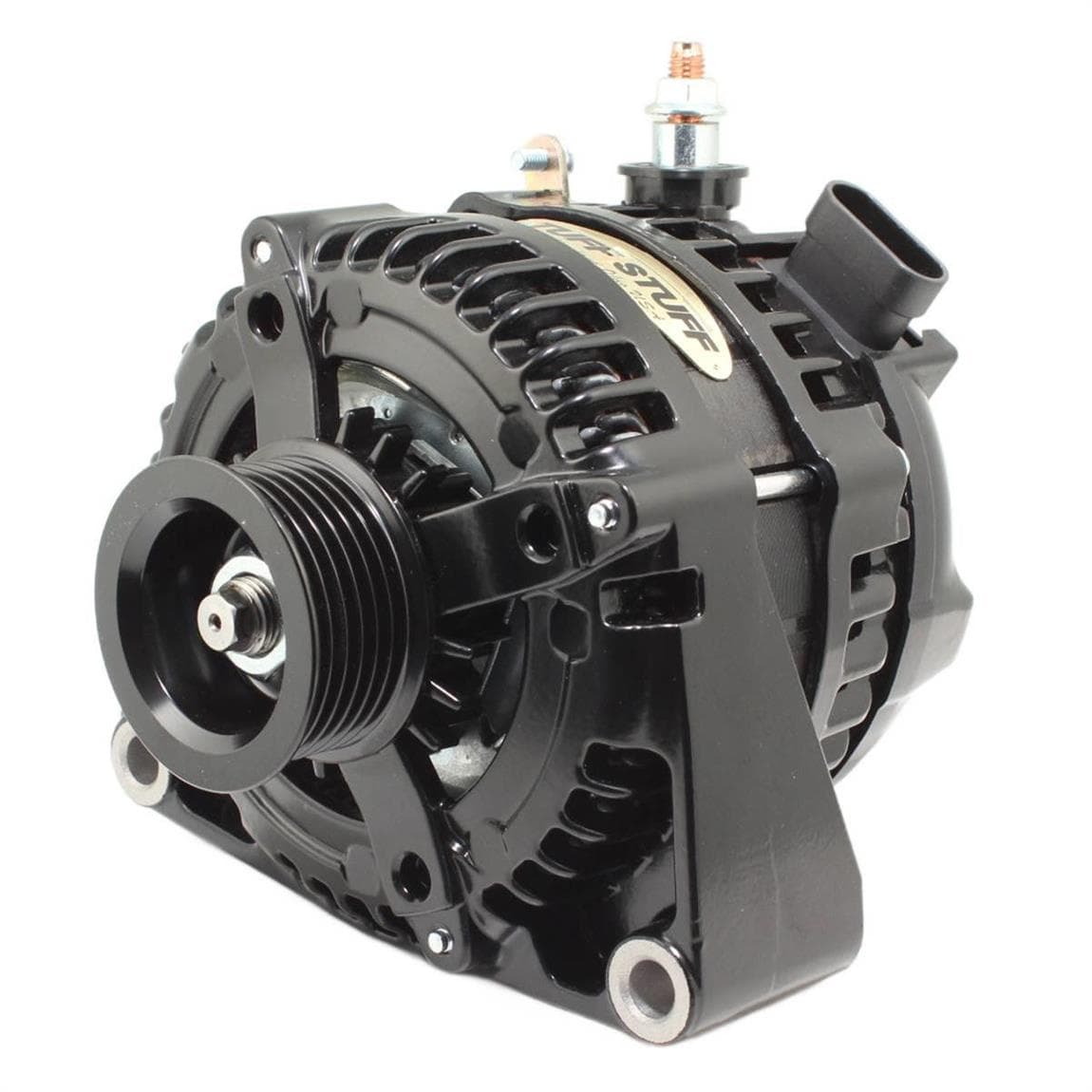 Tuff Stuff 8435B6GOE LS OEM Wire Alternator, 225A, Stealth Black