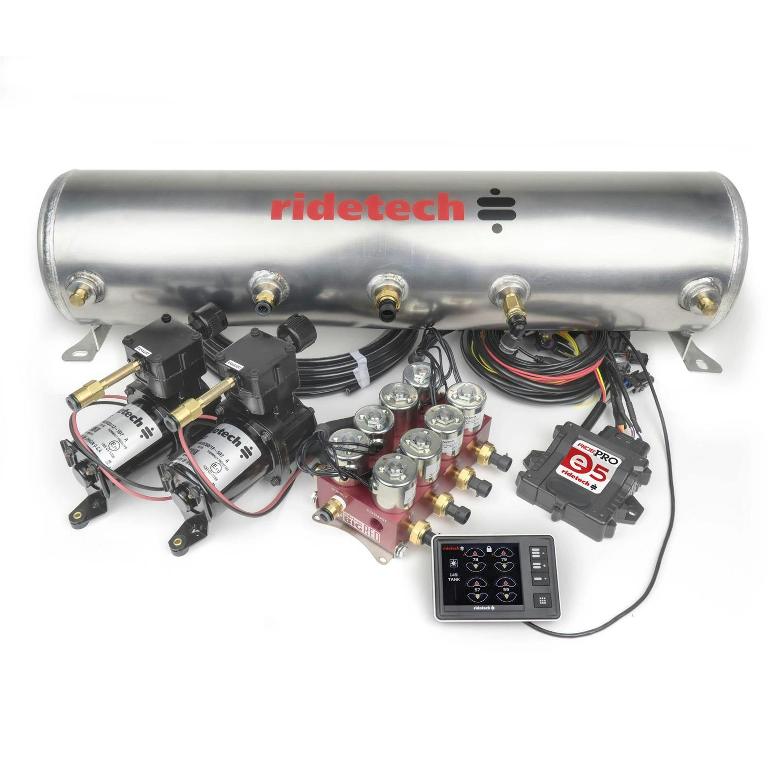 Ridetech 30534700 RidePro E5 5 Gal Dual Compressor, High Flow