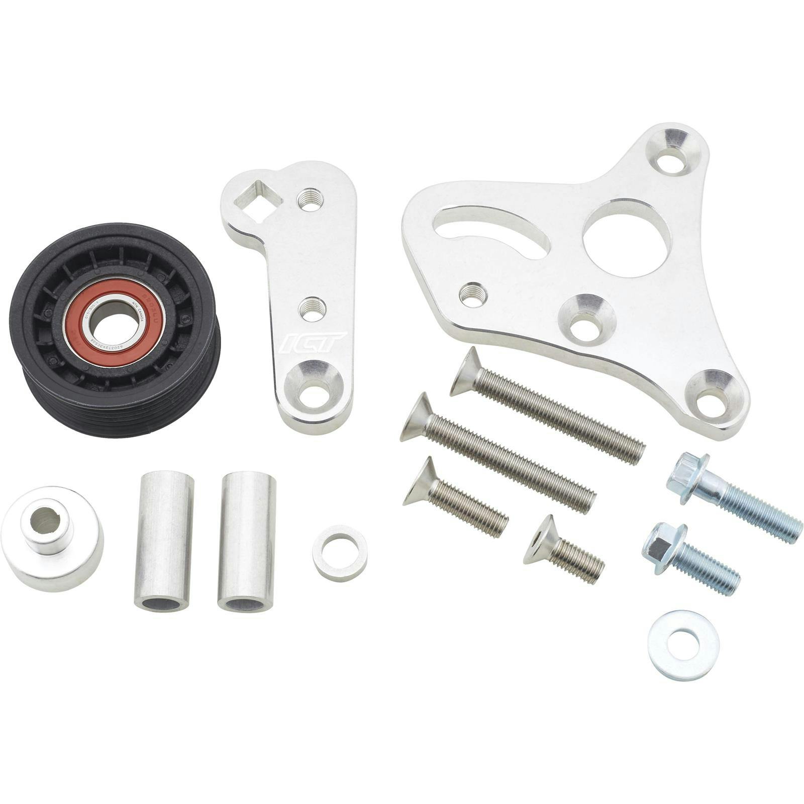 ICT BILLET 551617X-3 Manual Belt Tensioner w/ Pulley, GM Truck LS