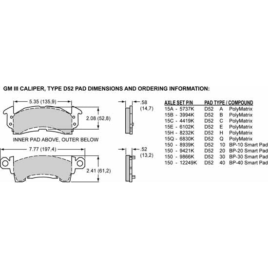 Wilwood 120-10938-RD D52 Dual Piston Floater Caliper, 1.25 / 1.28 Inch
