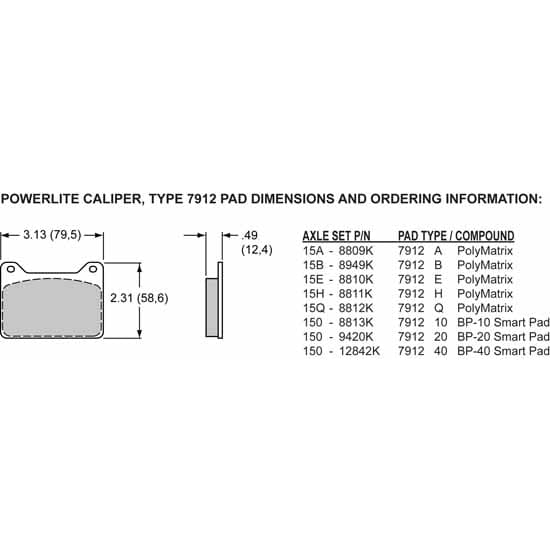 Wilwood 120-8725 Powerlite Radial Mount Caliper, 1.25, .350/.500 Inch