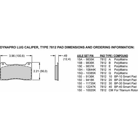 Wilwood 120-9692 Dynapro Lug Mount Caliper, 5.25 Inch Mount, 1.75/1.00