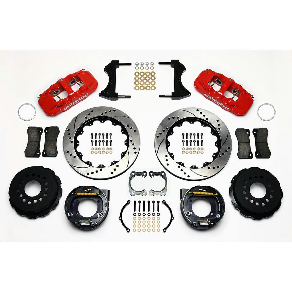Wilwood 140-10948-DR AERO4 Rear Brake Kit, Torino Ends, 2.50 Off