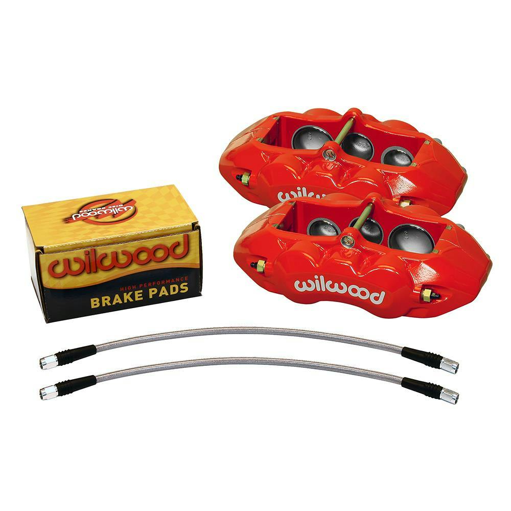 Wilwood 140-11857-R D8-6 Front Caliper Kit, 65-82 Corvette C2/C3, Red