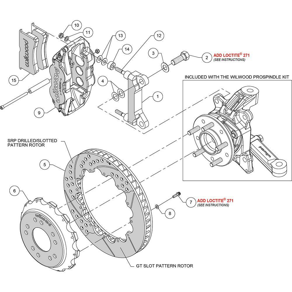 Wilwood 140-15304-DR Forged Narrow Superlite Big Front Brake Kit