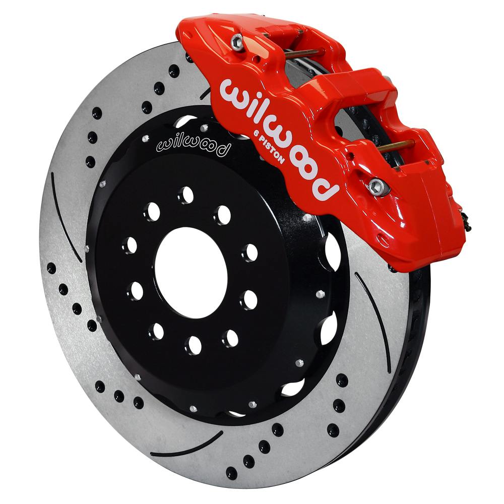 Wilwood 140-16780-DR AERO6 Big Brake Front Brake Kit, C10, DS,Red