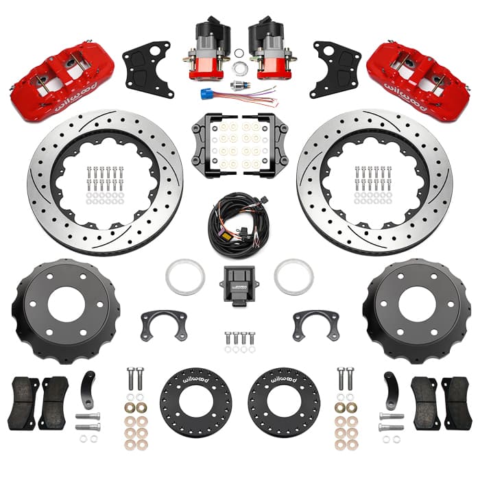 Wilwood 140-18153-DR AERO4 Big Rear Electronic Parking Brake Kit