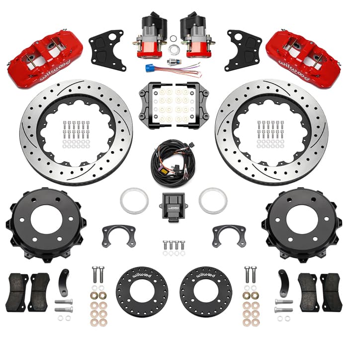 Wilwood 140-18163-DR AERO4 Big Rear Electronic Parking Brake Kit