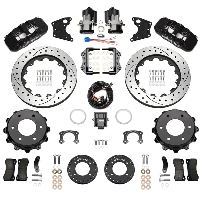 Wilwood 140-18163-D AERO4 Big Rear Electronic Parking Brake Kit