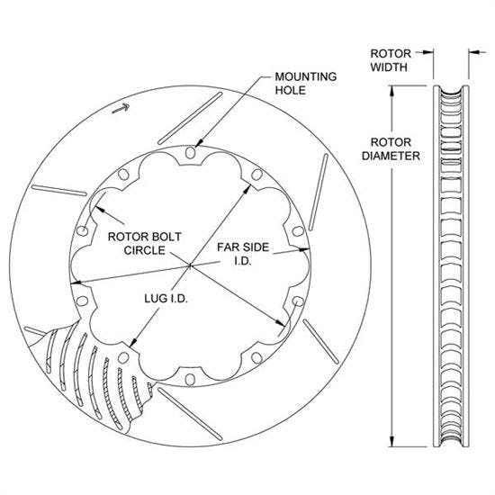 Wilwood 160-7138 GT 48 Curved Vane Rotor