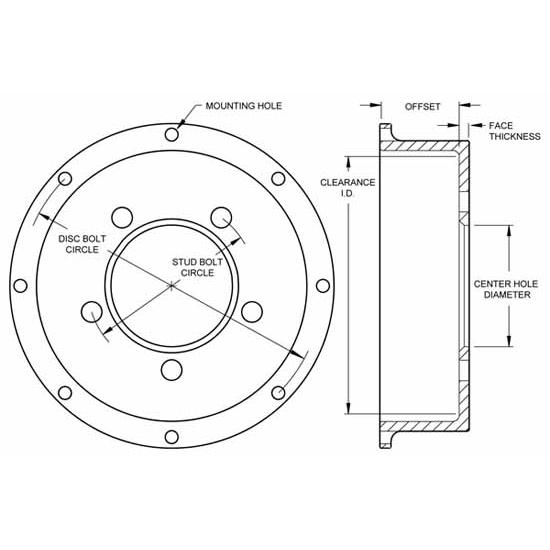 Wilwood 170-3265 Pro Street Front Brake Hat, Mustang 5 Lug, 5 x 4.50