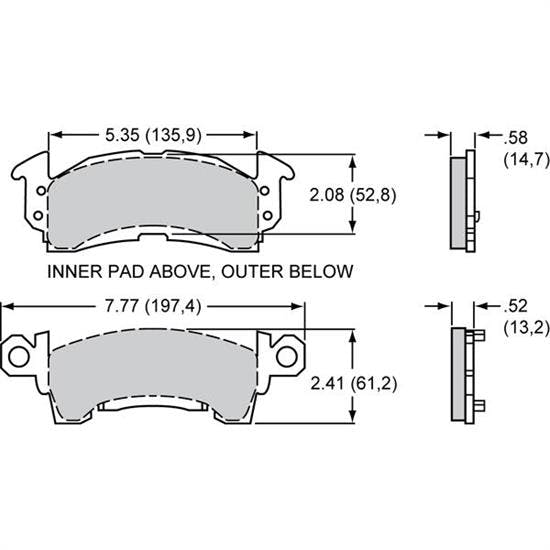 Wilwood 150-20-D52K BP-20 SmartPad Brake Pad Set, D52 GM Calipers